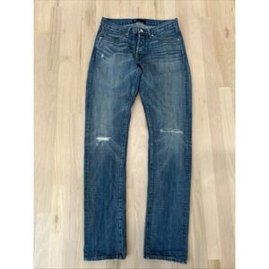 3x1 NYC M3 Distressed Medium Wash Blue Selvedge Slim Skinny Jeans USA Made Sz 30